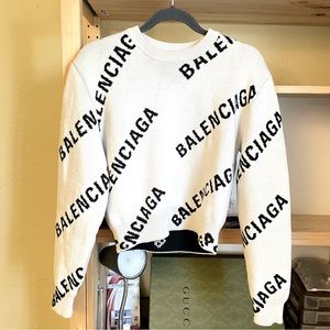 Balenciaga white sweater XS